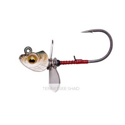 Megabass Okashira Screwhead 3pk, Tennessee Shad, 1/16oz.