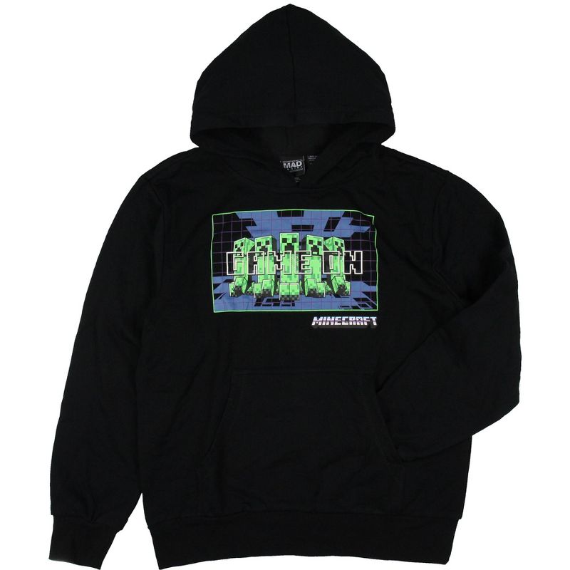 Minecraft Boys' Game On Creeper Mob Graphic Print Hoodie Sweatshirt, 1 of 6