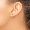 Black Bow Jewelry 14k White Gold 3mm Polished Ball Silicone Push Back Stud Earrings - 3 of 4