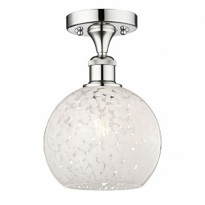 White Mouchette - 1 Light Semi-Flush Mount In Modern Style-10.13 Inches Tall and 8 Inches Wide - 1 of 1