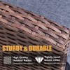 LayinSun Outdoor Swivel Rocker Chair Set Rattan Wicker Swivel Chairs Patio Bistro Set for Porch - 4 of 4
