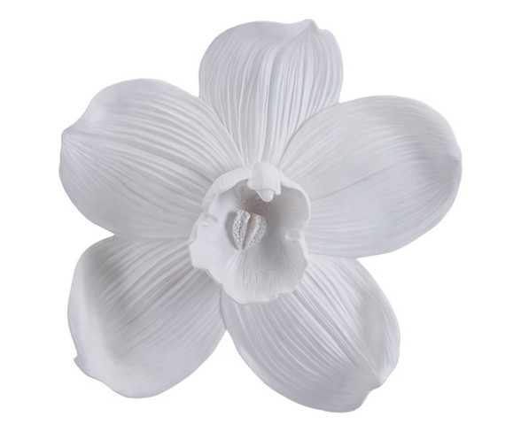 ZM Home 22" Orchid Wall Sculpture White