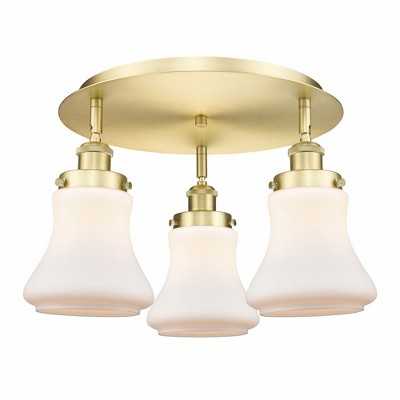 Bellmont - 3 Light Flush Mount In Art Deco Style-9.75 Inches Tall and 17.75 Inches Wide
