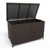 185 Gallon Large Deck Box Waterproof PE Rattan Outdoor Storage Box with Handles and Wheels, Storage Bin for Garden, Balcony, Porch, Pool, Yard - 2 of 4