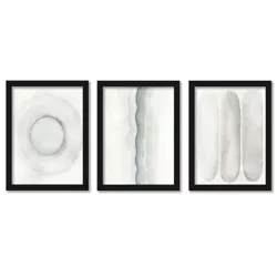 (Set of 3) Soft Shapes by Leah Graw Framed Triptych Wall Art Set - Americanflat