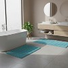 Knightsbridge Stylish And Comfortable Traditional Summer Tile Design 2 PC Cotton Bath Rug Set 20"x30" & 24"x40" Stone - 2 of 4