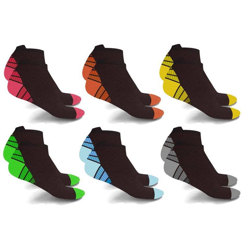 Extreme Fit Compression Socks - Ankle High for Running, Athtletics, Travel - 6 Pair , 1 of 4