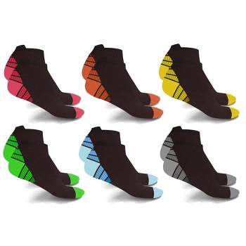 Extreme Fit Compression Socks - Ankle High for Running, Athtletics, Travel - 6 Pair 