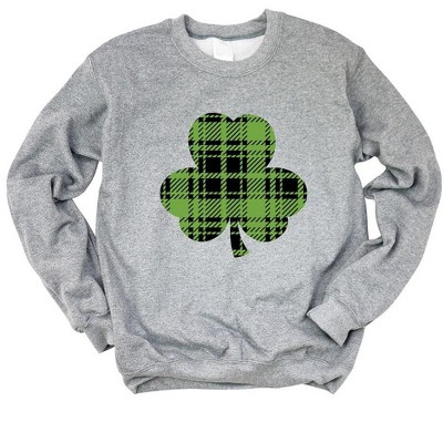 Simply Sage Market Women's Graphic Sweatshirt Buffalo Plaid Clover