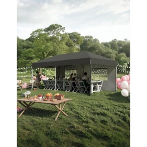 10'x 20' Pop up Canopy Tent with 210 D Oxford Fabric for Farmers' Market, Wedding Event, Camping - 1 of 4