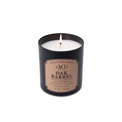 16.5oz Black Soy Scented Jar Candle with Oak Barrel Fragrance