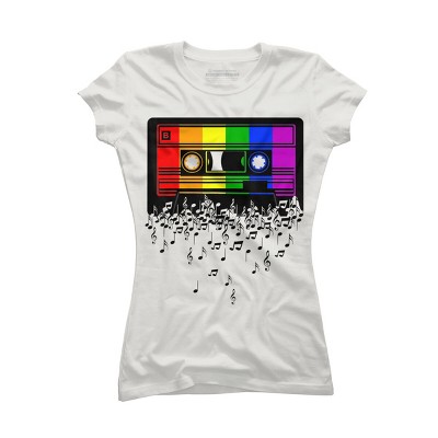 Adult Design By Humans Pride Rainbow Flag Music Note Cassette By Avocato T-Shirt