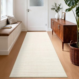 Modern Solid Washable Rug, Non Slip Stain Resistant Low Pile Soft Foldable Carpet for Living Room Bedroom Dining Office Dorm - 1 of 4