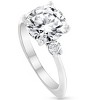 Pompeii3 3 1/2Ct Cushion & Round Cut Moissanite Engagement Ring 14k White Gold - 2 of 4