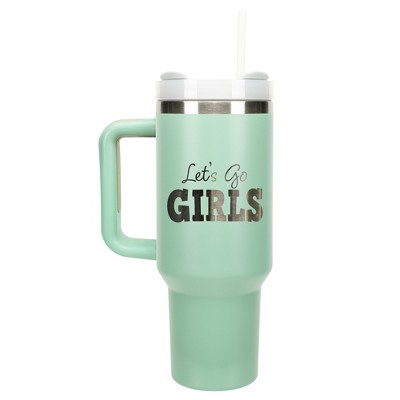 100 North Let's Go Girls Shania Country Song Lyrics Wrap-Around 40 Oz. Stainless Steel Water Bottle Coffee Mug, Spill & Leak Resistant, Travel Tumbler
