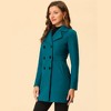 Allegra K Women's Notched Lapel Double Breasted Long Trench Coat - 3 of 4