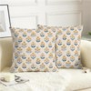 Blue Yellow Block Print Pillow Covers 18x18 Set of 2 Vintage Boho Floral Throw Pillows Case Fall Rustic - 3 of 4