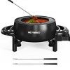 Heynemo 3QT Fondue Set, Electric Fondue Pot Set for Melting Chocolate & Cheese, 1000W Non-Stick Fondue Maker, Adjustable Temperature Control, 8 Forks - 3 of 4