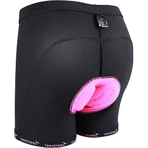 Sportneer Cycling Shorts for Women - 3D Padded Bike Shorts Cycling Underwear, Bicycle Road Biking Cycle Shorts for Women Black - 1 of 4