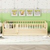 Wood Floor Bed with Safety Fence, Pine Montessori Frame with Door for Kids Bedroom or Playroom Use - Baofuwish - 2 of 4