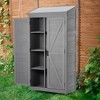 68-Inch(5.67ft) Outdoor Garden Wooden Storage Shed With 4-tier Shelves, Metal Rooftop Weather Resistant Utility Shed - 3 of 4