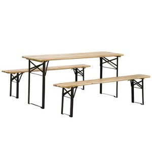 MOEPISY Portable Picnic Table and Bench Set - 1 of 3