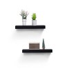 SEVOBAL Decorative Bookshelf 3 Set Floating Shelves Wall Mounted Wood Shelves Wall Decor Storage Picture Ledge Shelf, Black, 18.11"*3.94"*1.18" - 2 of 4