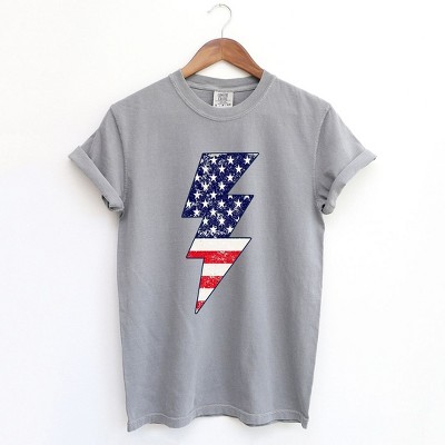 Simply Sage Market Women's America Lightning Bolt Short Sleeve Garment Dyed Tee