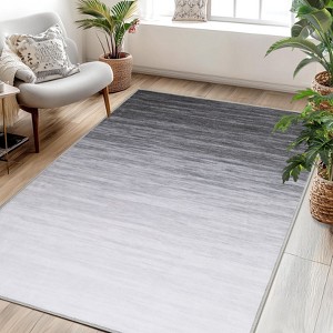 Modern Ombre Washable Rug Living Room Abstract Area Rug Low Pile Non-Shedding Soft Throw Rugs - 1 of 4