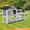 58'' Indoor/Outdoor Bunny Hutch with Waterproof Roof, 3 Leak-Proof Trays, 2-Tier Wooden Rabbit House/Chicken Coop, Gray & Black, Spacious & Durable - 3 of 4