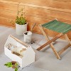 Foldable Canvas & Wood Garden Seat Green - Hearth & Hand™ with Magnolia - image 2 of 4