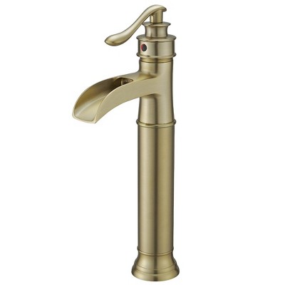 BWE Waterfall Single Handle Bath Vessel Sink Faucet Farmhouse Vanity Bowl Tall Lavatory With Drain