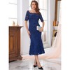 INSPIRE CHIC Women's Off Shoulder Short Sleeve Formal Wedding Mermaid Lace Cocktail Dresses - 3 of 4