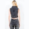 Women's Trendy Cropped Denim Vest With Raw Hem - American Bazi - 2 of 4