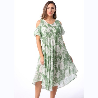 Riviera Sun Cold Shoulder Umbrella Dress