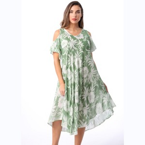 21833-OLV-S Riviera Sun Cold Shoulder Umbrella Dress - 1 of 4