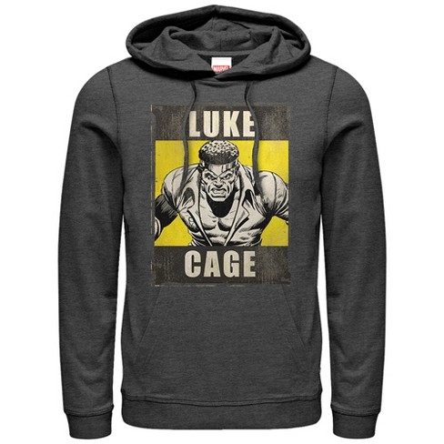 Men's Marvel Heroes For Hire Luke Cage Pull Over Hoodie - Charcoal ...