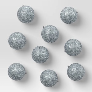 9pc Tinsel Ball Christmas Tree Ornament Set - Wondershop™ - 1 of 4