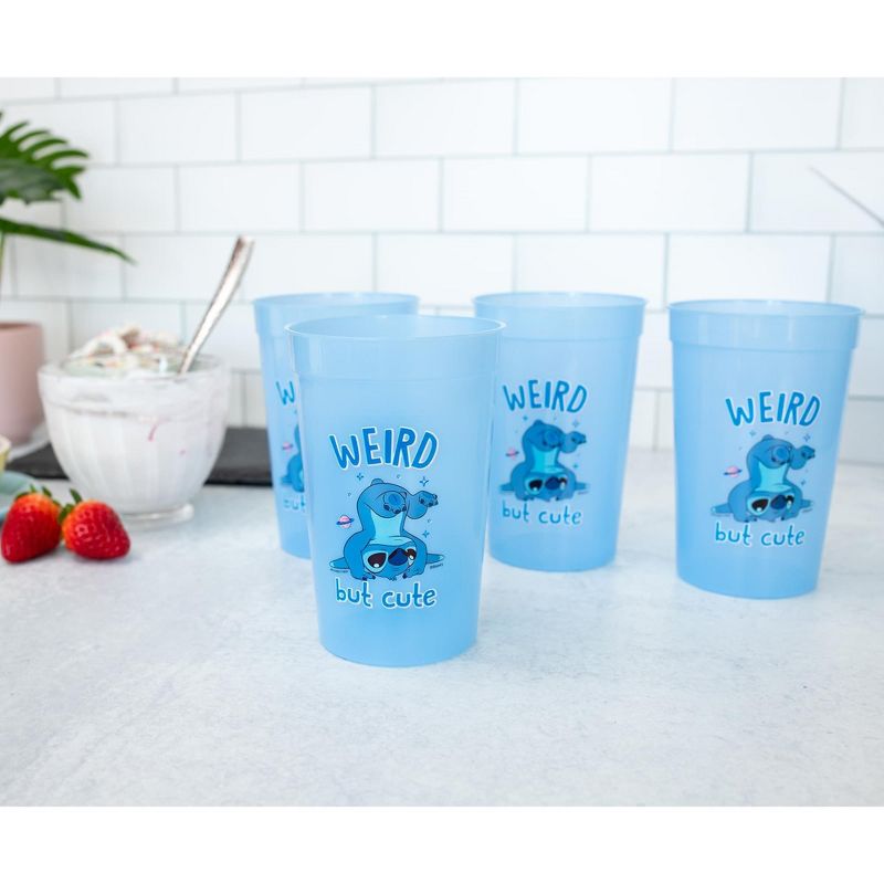 Silver Buffalo Disney Lilo & Stitch 4-Piece Color-Change Plastic Cup Set | Each Holds 15 Ounces, 4 of 9