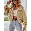 Imily Bela Womens Loose Fit Cropped Bomber Jacket Zip Up Long Sleeve Casual Outerwear with Pockets - 3 of 4