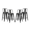 IHOMEADORE 4PCS 24" Black Metal Bar Stools with Bucket Back,Set of 4 - 2 of 4