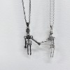 Gothic Skeleton Couple Necklace Set - Vintage Skull Holding Hands Pendant, Punk Matching Jewelry - 4 of 4