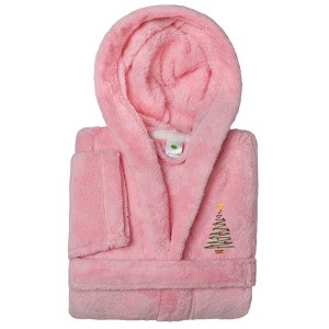 Linum Kids 100% Polyester SUPER PLUSH Double Brushed Hooded Bathrobe - TURTLE , KIDS65-DESIGN - 1 of 4