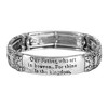 Dicksons The Lord's Prayer Engraved Verse Women's One Size Silver Plated Stainless Steel Four-Tile Stretch Bracelet - 2 of 4