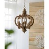 VYNXARIA 6 - Light Beige Brown Farmhouse Ceiling Lights, Vintage Wood Pendant Chandelier with Adjustable Chain for Home Interiors - 4 of 4
