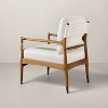 Boucle Upholstered Accent Arm Chair with Brass Details - Natural/Aged Oak - Hearth & Hand™ with Magnolia: Farmhouse Style, Target Exclusive - 4 of 4