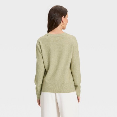 Women's Cozy Knit Relaxed V-Neck Pullover Sweater - A New Day' - image 2