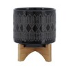 Okak Ceramic Plant Pot with Wooden Stand Elevated Flower Planter for Herbs, Vegetables, Fruits, Indoor/Outdoor, 2 Pack/1 Pack,10 Options - 2 of 4