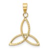 Black Bow Jewelry 14k Yellow Gold Polished & Diamond Cut Trinity Pendant, 17mm (5/8 in) - 3 of 4