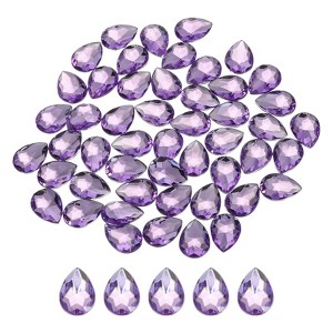 Unique Bargains Flat Back Acrylic Teardrop Rhinestone Embellishments 50 Pcs - 1 of 4